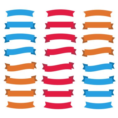 Düz vektör şeritleri düz. Sancak kurdele vektörü ayarlandı