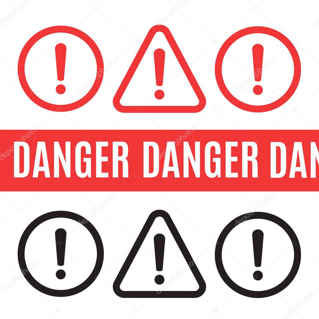 Danger sign design. Caution error icon.