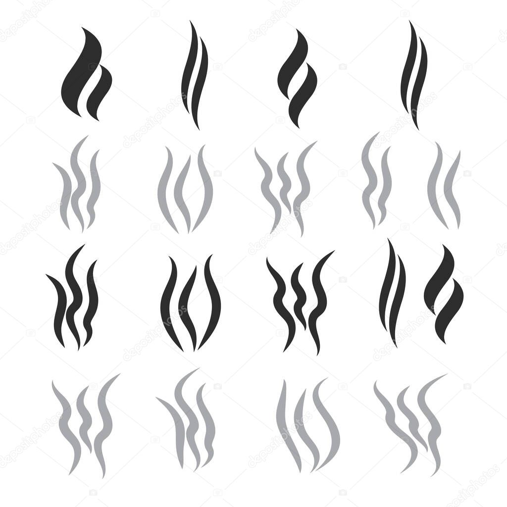 Hot steam vector shapes. Smoking vector icon