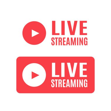 Live Streaming icon. Emblem for broadcasting or online tv stream clipart