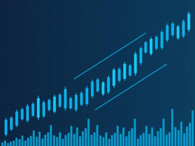 Borsanın mum çubuğu. Finansal yatırım konsepti. Çubuk grafik vektörü