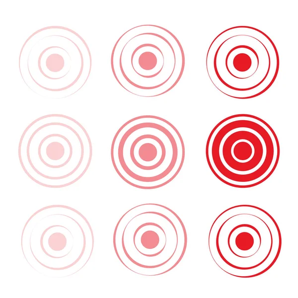 Schmerz Rote Ringe Markieren Symbolschmerz Gesundheitssymbole Visier — Stockvektor