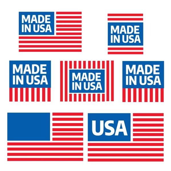 Realizzato Con Distintivi Vettoriali Usa Icone Patriottiche Badge Patriottico Americano — Vettoriale Stock