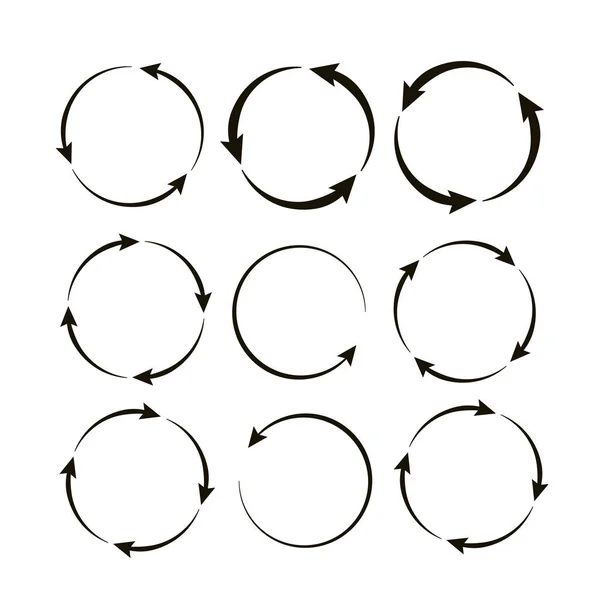Icono Flecha Circular Botones Progreso Reciclaje Web Cursor Circular — Vector de stock