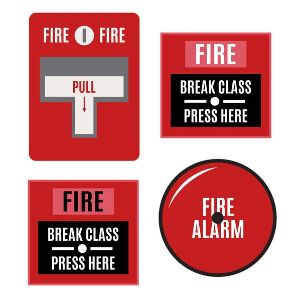 Icône Alarme Incendie Tirez Boîte Sécurité Incendie Danger — Image vectorielle