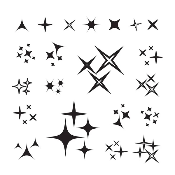 Set of star, sparkle icons. Collection of bright fireworks, twinkles ...