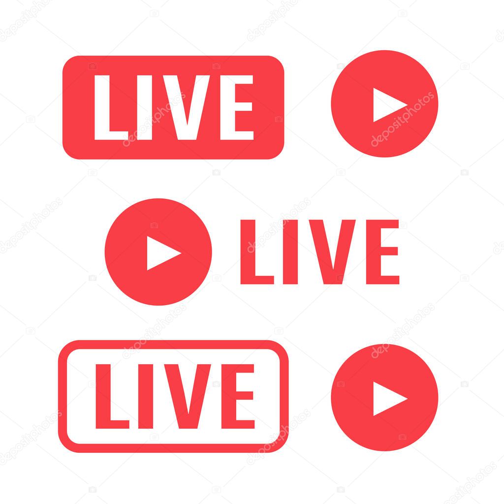 Live Streaming icon. Emblem for broadcasting or online tv stream