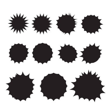 Yıldız patlaması komik şekilleri. Konuşma patlaması kabarcığı 