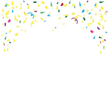 Renkli parlak konfeti izole edilmiş. Kutlama vektörü. Düşen parlak altın konfeti arka planı 