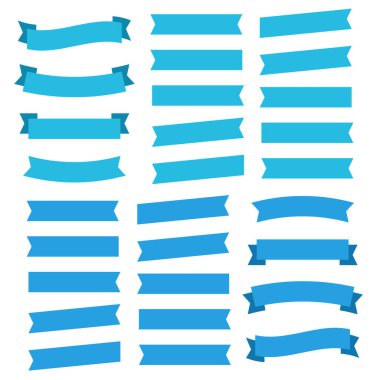 Çizgi film şeridi vektör çizimi. Sancak şeridi vektör seti. Dekorasyon için renkli kurdele