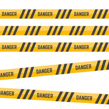 Sarı uyarı bandı ya da uyarı bandı. Şerit şerit tehlikeli polis hattı