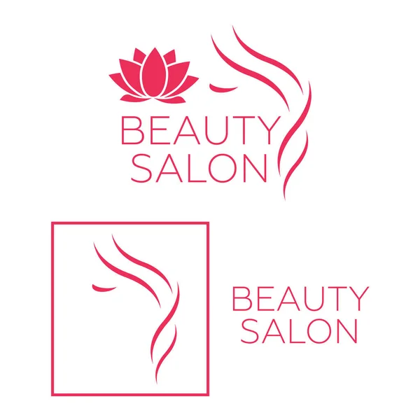 Krásná Žena Logo Šablony Pro Kadeřnictví Kosmetický Salon Kosmetické — Stockový vektor