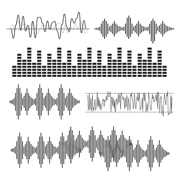 Concept Ondes Sonores Vecteur Ondes Sonores Signe Symbole Des Ondes — Image vectorielle