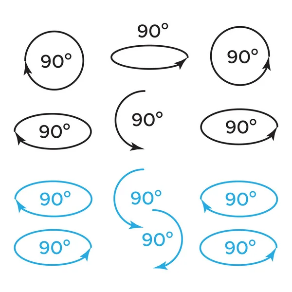 Jeu Icônes Rotatives 180 360 Rotation Degré 180 — Image vectorielle