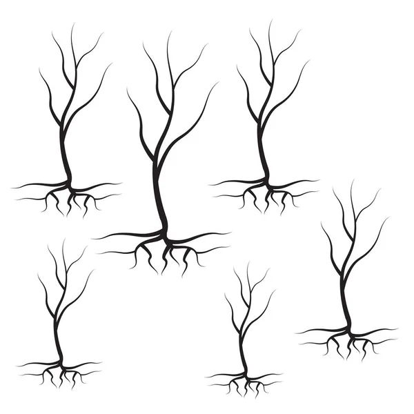 ベクトルツリーのロゴ 葉ベクトルシルエットの木 — ストックベクタ