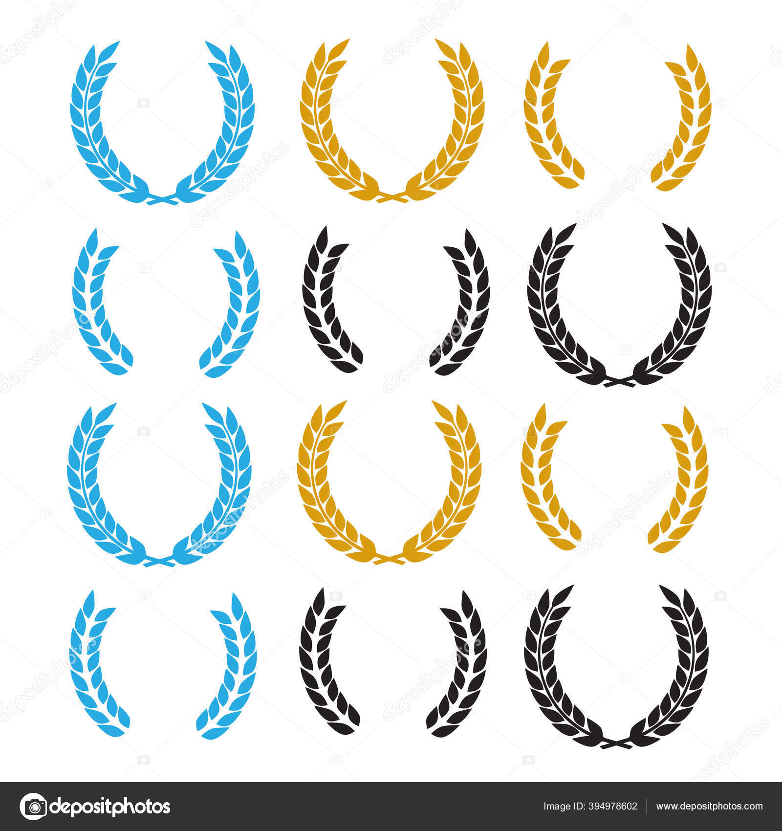 Laurel Oak Heraldry Wreaths Award Achievement Nobility Vector Design Elements Stock Vector Image