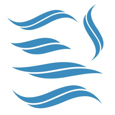 Mavi dalgalar logo sallıyor. Swoosh vektör dalgası