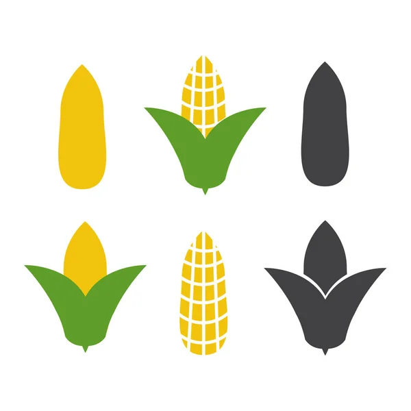Bio Mais Vektor Mais Und Maiskolben Gemüseanbau — Stockvektor