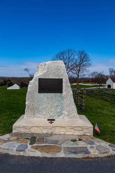 Sharpsburg Stany Zjednoczone Ameryki Kwietnia 2016 Pomnik Granitu Wyróżnieniem Clara — Zdjęcie stockowe