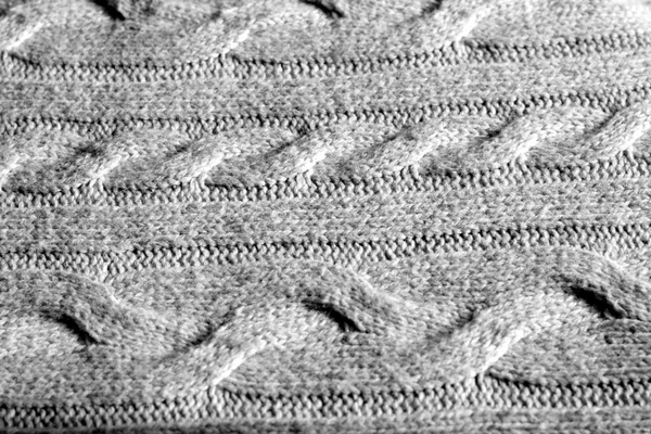 Knitting Pattern Black White Abstract Background Texture Design — Stock Photo, Image