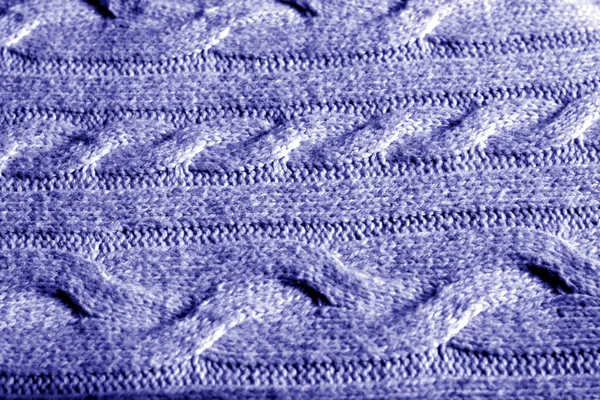 Modèle Tricot Couleur Bleue Contexte Abstrait Texture Pour Design — Photo
