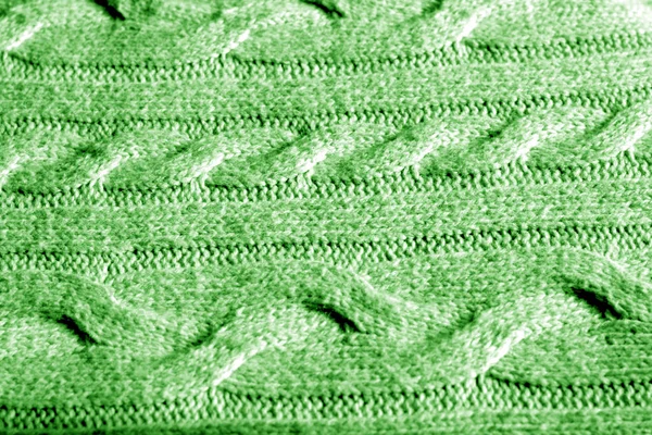 Язання Візерунка Зеленого Кольору Абстрактний Фон Текстура Дизайну — стокове фото