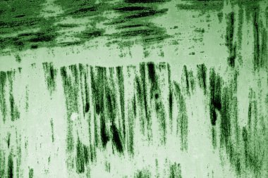 Eski paslı metal bir yüzeye yeşil tonda. Arka plan ve doku.