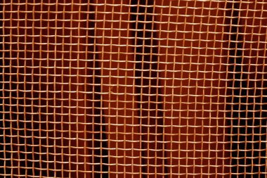 Turuncu ton metal kafes ızgara desen. Arka plan ve doku.