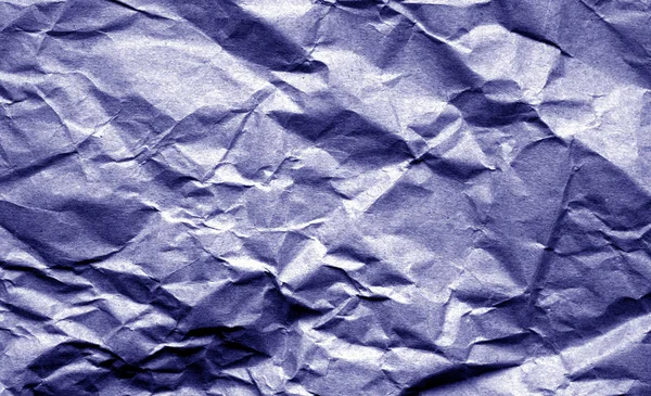 Vieux Papier Froissé Avec Des Rides Couleur Bleue Contexte Abstrait — Photo
