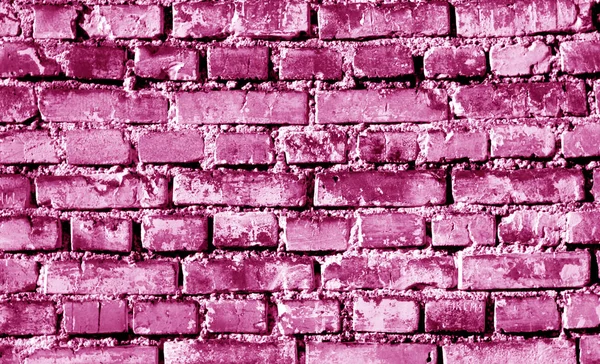 Weahered 砖墙在粉红色的色调 设计的抽象背景和纹理 — 图库照片