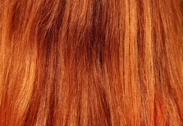 Cheveux Femme Couleur Rouge Sur Soleil Contexte Abstrait Texture Pour — Photo