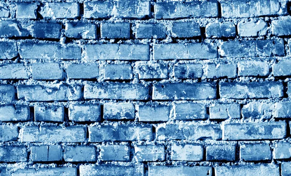 Weahered 在海军蓝色调的砖墙 设计的抽象背景和纹理 — 图库照片