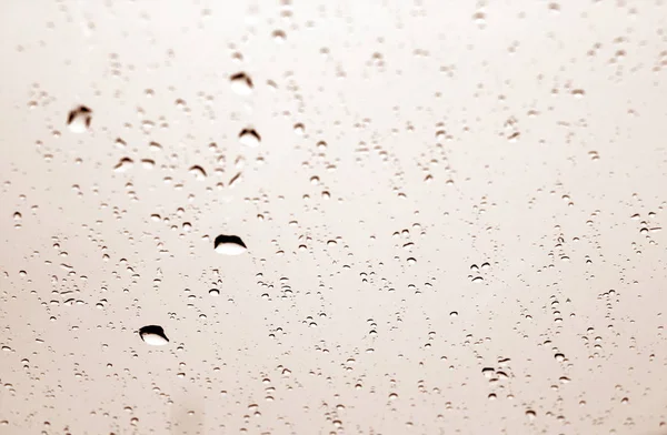 Cadute Pioggia Sul Finestrino Dell Auto Tono Marrone Con Effetto — Foto Stock