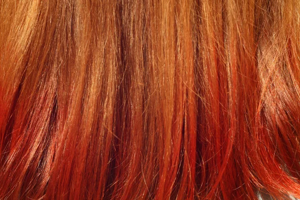 红颜色的女人的头发在太阳上 设计的抽象背景和纹理 — 图库照片