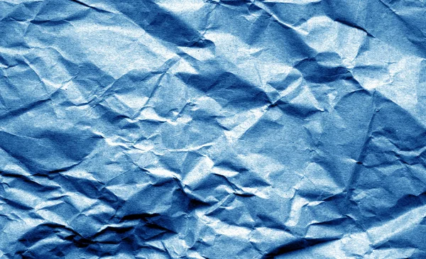 Старая Скомканная Бумага Морщинами Темно Синем Цвете Абстрактный Фон Текстура — стоковое фото