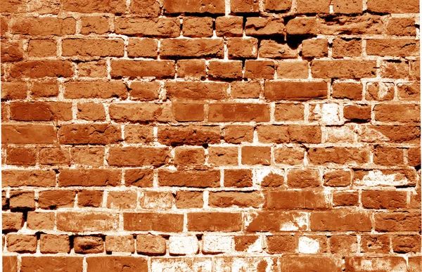 Grungy Weahered Brick Wall Orange Tone Abstract Background Texture Design — Stock Photo, Image