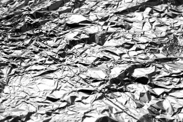 Metal foil texture in black and white. Abstract background and texture for design.