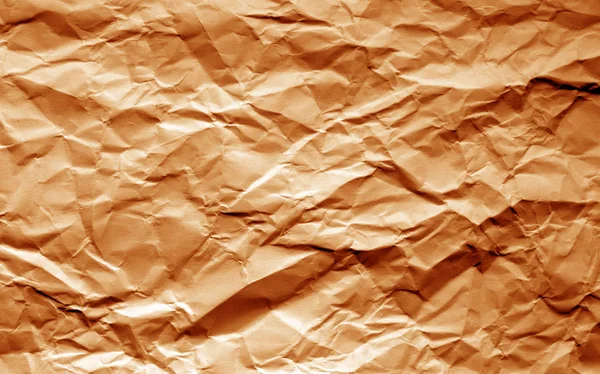 Crumpled Sheet Paper Blur Effect Orange Tone Abstract Background Texture — Stock Photo, Image