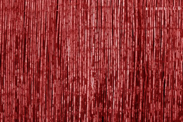 Clôture Bambou Altérée Couleur Rouge Contexte Abstrait Texture Pour Design — Photo