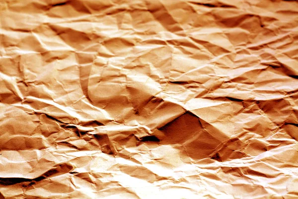 Zerknülltes Blatt Papier Mit Unschärfeeffekt Orangefarbenem Ton Abstrakter Hintergrund Und — Stockfoto