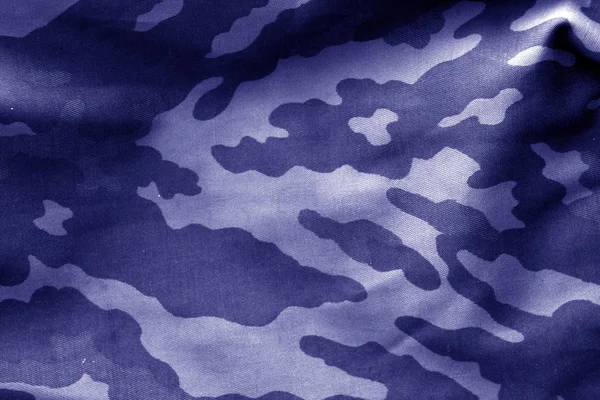 蓝色色调模糊效果的迷彩布 抽象背景和纹理设计 Abd — 图库照片