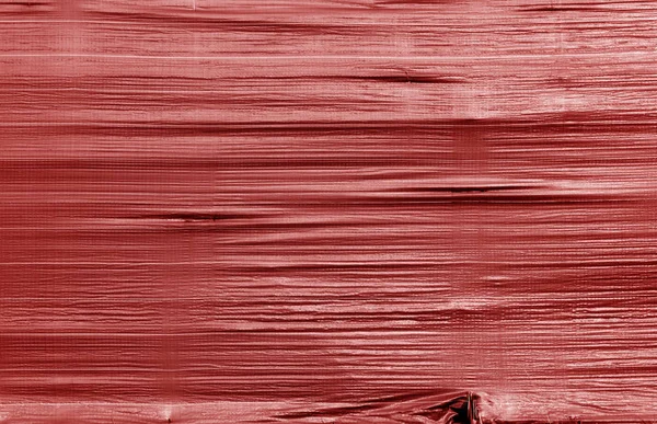 Surface Plastique Transparent Froissé Couleur Rouge Contexte Abstrait Texture Pour — Photo