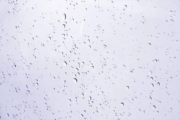 Krople Wody Blured Okno Niebieskim Odcieniu Sezonowy Tło Tekstura Projektowania — Zdjęcie stockowe