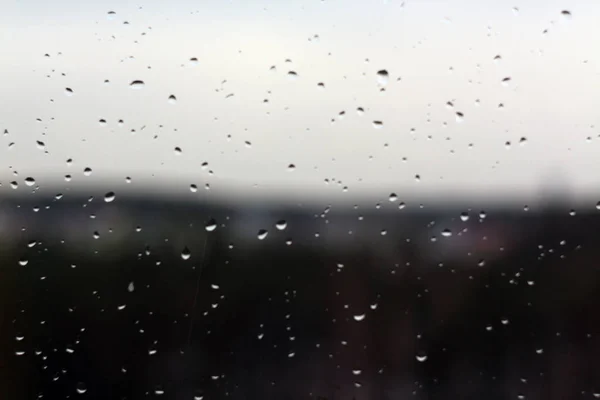 Dešťové Kapky Okno Blured Pozadím Sezónní Pozadí Textury Pro Design — Stock fotografie