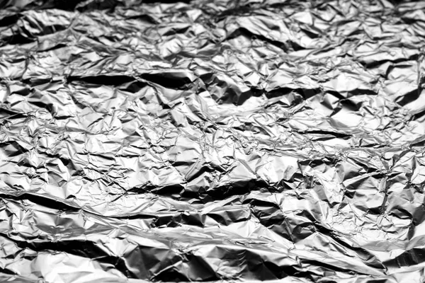 Metal foil texture with blur effect in black and white. Abstract background and texture for design.