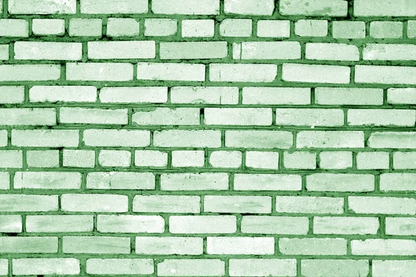 Old Grungy Brick Wall Surface Green Tone Abstract Architectural Background — Stock Photo, Image