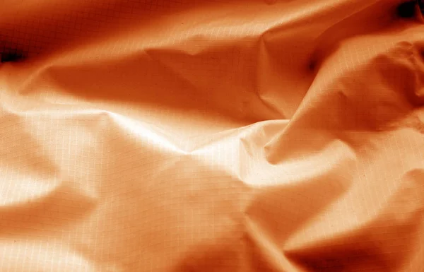 Gyűrött Átlátszó Műanyag Felület Narancssárga Színű Absztrakt Háttér Textúra Design — Stock Fotó