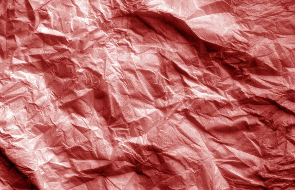Hoja Papel Arrugado Color Rojo Fondo Abstracto Textura Para Diseño — Foto de Stock
