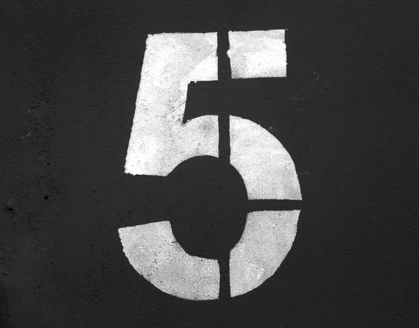 Numero Stencil Parete Metallica Bianco Nero Sfondo Astratto Texture Design — Foto Stock