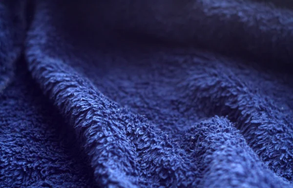 Modrá Barva Pytle Tkaniny Textury Efekt Rozostření Abstraktní Pozadí Textury — Stock fotografie